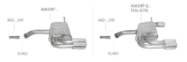 Bastuck Sportauspuff - Audi A3 8P 3-Türer 4-Zylinder FWD (ohne 1.8/ 2.0T)