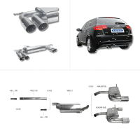 Bastuck Exhaust System - Audi A3 8P Sportback 4-Cylinder...