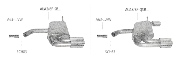 Bastuck Sport Exhaust - Audi A3 8P Sportback 4-Cylinder FWD (w/o 1.8/ 2.0T)