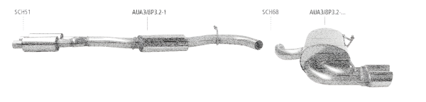 Bastuck Exhaust System - Audi A3 8P Sportback 3.2 Quattro