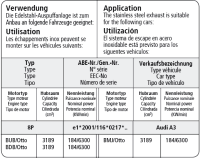 Bastuck Komplettanlage - Audi A3 8P Sportback 3.2 Quattro