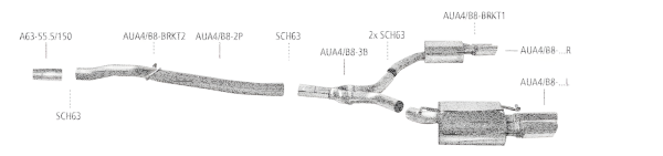 Bastuck Exhaust System - 08+ Audi A4/ A5 B8 4-Cylinder Diesel (w/o A5 B8 Sportback)