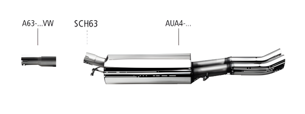 Bastuck Sport Exhaust - 94-00 Audi A4 B5 incl. Avant (w/o Quattro)