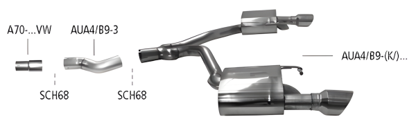 Bastuck Sport Exhaust - 15+ Audi A4 B9 FWD/ 16+ Audi A5 F5 FWD