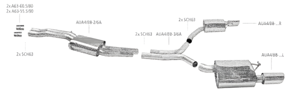 Bastuck Exhaust System - 08+ Audi S4/ S5 B8