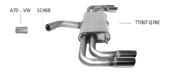 Bastuck Sport Exhaust - Audi TT 8J 1.8T/ 2.0T