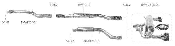 Bastuck Exhaust System - 16+ BMW 2 Series F22 3.0T M240i Facelift LCI