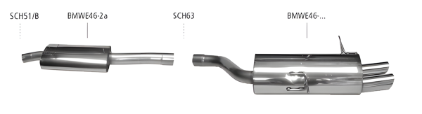 Bastuck Exhaust System - BMW 3 Series E46 316i/ 318i 4-Cylinder/ Convertible/ Coupé/ Estate/ Saloon