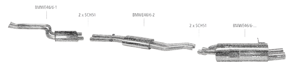 Bastuck Exhaust System - 00+ BMW 3 Series E46 320i/ 325i/ 330i 6-Cylinder/ Convertible/ Coupé/ Estate/ Saloon