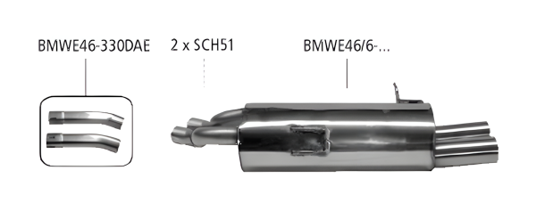 Bastuck Sport Exhaust - BMW 3 Series E46 330d (120/ 135 kW) Coupé/ Estate/ Saloon