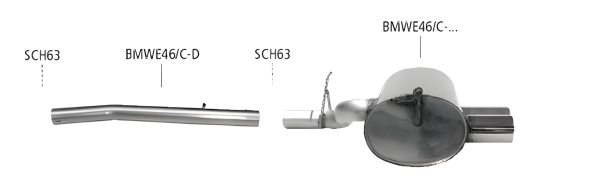 Bastuck Exhaust System - BMW 3 Series E46 320d Compact