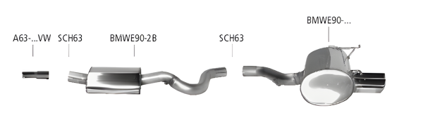 Bastuck Exhaust System - 07+ BMW 3 Series E90/ E91 318i/ 320i/ 320si