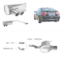 Bastuck Sportauspuff - 07+ BMW 3er Serie E90/ E91 318i/...