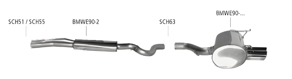 Bastuck Komplettanlage - 05-07 BMW 3er Serie E90/ E91 325i/ 330i
