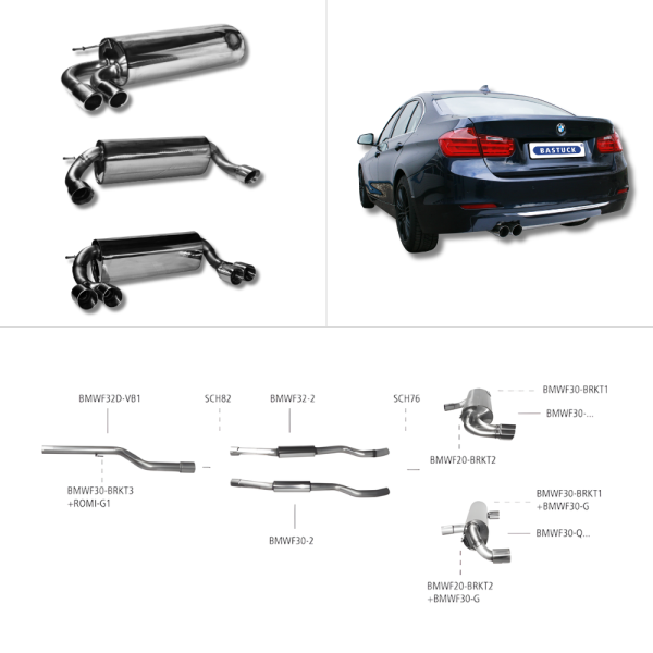 Bastuck Komplettanlage - BMW 3er Serie F30/ F31 4-Zylinder Diesel (ohne Facelift)