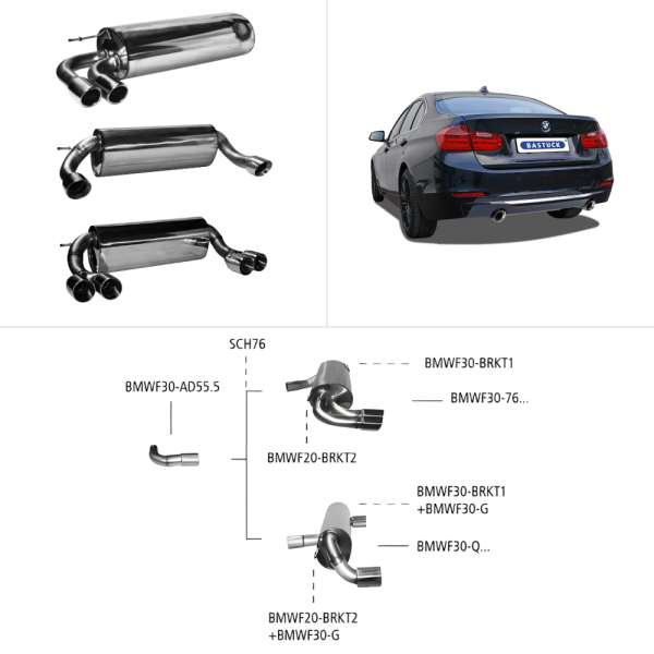 Bastuck Sportauspuff - BMW 3er Serie F30/ F31 4-Zylinder Diesel (ohne Facelift)