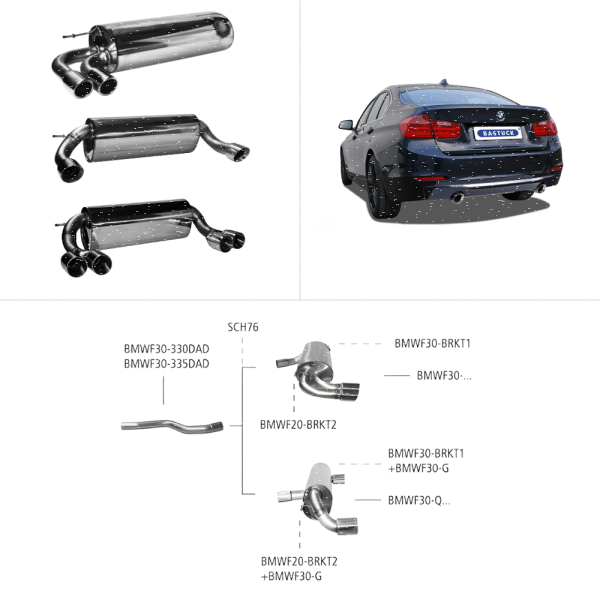 Bastuck Sport Exhaust - BMW 3 Series F30/ F31 6-Cylinder Diesel