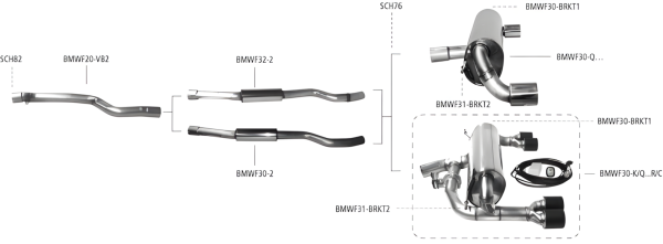 Bastuck Exhaust System - 15+ BMW 3 Series F30/ F31 3.0T Facelift