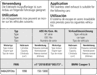 Bastuck Komplettanlage - Mini F66 Cooper S (ohne Cabrio)