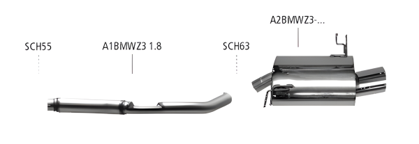 Bastuck Exhaust System - 95-98 BMW Z3 1.8 Roadster