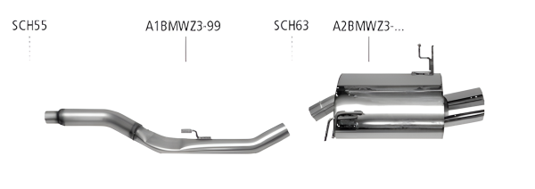 Bastuck Exhaust System - 98+ BMW Z3 4-Cylinder Roadster/ Coupé