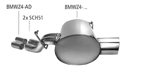 Bastuck Sport Exhaust - 02-06 BMW Z4 E85 Roadster