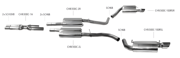 Bastuck Exhaust System - Chrysler 300C V6 Petrol