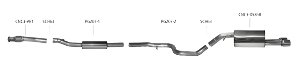 Bastuck Komplettanlage - Citroen DS3 Turbo THP