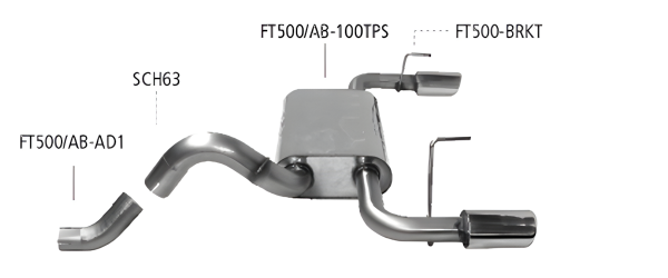 Bastuck Sport Exhaust - Fiat 500 Abarth