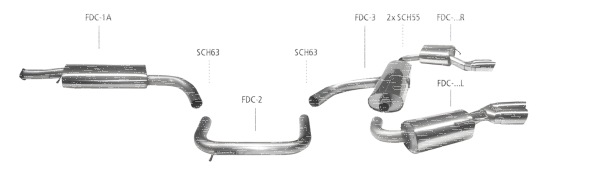 Bastuck Exhaust System - Ford Cougar 6-Cylinder