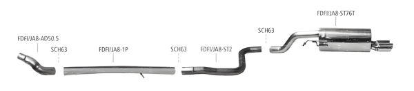 Bastuck Exhaust System - Ford Fiesta JA8 1.0T EcoBoost