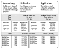 Bastuck Sport Exhaust - 98-04 Ford Focus 1.4/ 1.6 ZETEC...