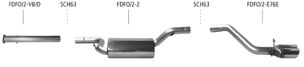Bastuck Exhaust System - 04+ Ford Focus 2 Estate Diesel with particle filter