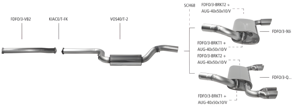 Bastuck Exhaust System - Ford Focus 3 1.0T EcoBoost