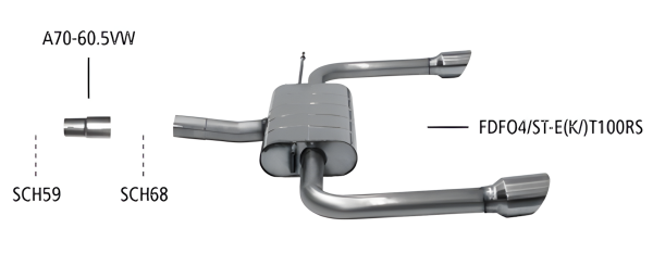 Bastuck Sport Exhaust - 19+ Ford Focus 4 2.3 EcoBoost ST Turnier