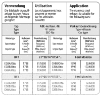 Bastuck Komplettanlage - 00-07 Ford Mondeo Limousine...