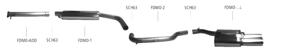 Bastuck Exhaust System - 00-07 Ford Mondeo Limousine Diesel 1 final silencer