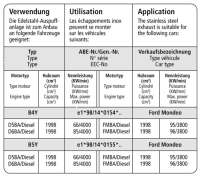 Bastuck Komplettanlage - 00-07 Ford Mondeo Limousine...