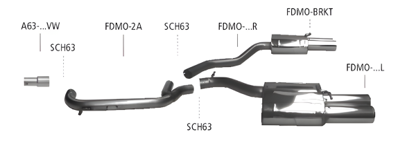 Bastuck Sportauspuff - 00-07 Ford Mondeo Limousine 4-Zylinder 2 ESD