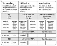 Bastuck Komplettanlage - 00-07 Ford Mondeo Limousine...