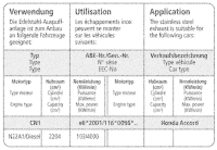Bastuck Sport Exhaust - 02-07 Honda Accord Diesel (w/o...