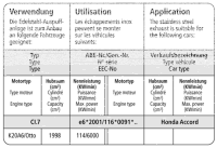 Bastuck Exhaust System - 02-07 Honda Accord 2.0 Petrol...