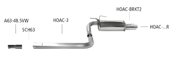 Bastuck Sport Exhaust - 02-07 Honda Accord 2.0 Petrol (w/o Estate) 1 final silencer