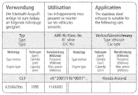 Bastuck Sport Exhaust - 02-07 Honda Accord 2.0 Petrol...