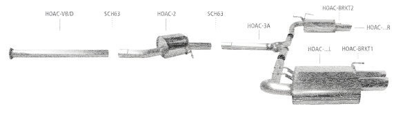 Bastuck Exhaust System - 02-07 Honda Accord Diesel (w/o Estate) 2 final silencer
