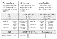 Bastuck Sport Exhaust - 02-07 Honda Accord Diesel (w/o...