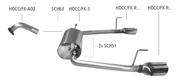 Bastuck Sport Exhaust - 06-11 Honda Civic Type-R