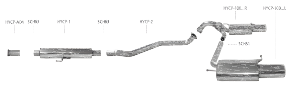 Bastuck Exhaust System - 01+ Hyundai Coupé GK 4-Cylinder