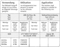 Bastuck Komplettanlage - Jaguar XK/ XKR Typ QQ6
