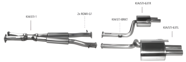 Bastuck Exhaust System - Kia Stinger 3.3 T-GDI V6